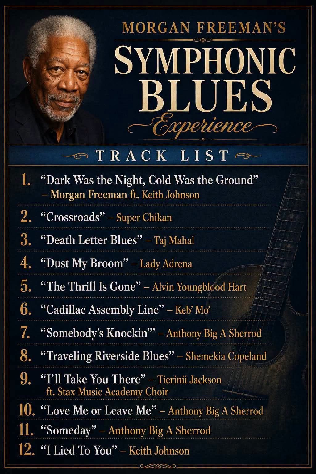 Morgan Freeman's Symphonic Blues Experience — Track List featuring Tierinii Jackson at Track 9